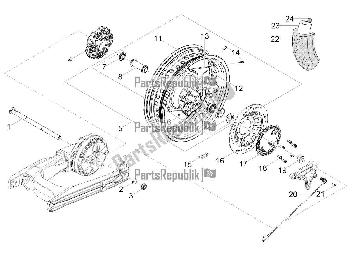 Todas las partes para Rueda Trasera de Moto-Guzzi V7 Special 850 Apac 2022