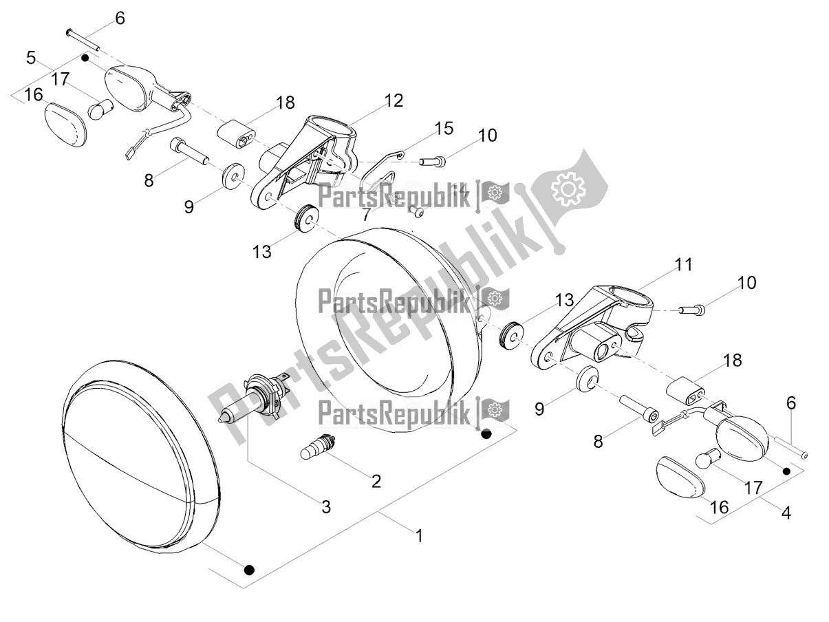 Todas las partes para Luces Delanteras de Moto-Guzzi V7 Special 850 USA 2021