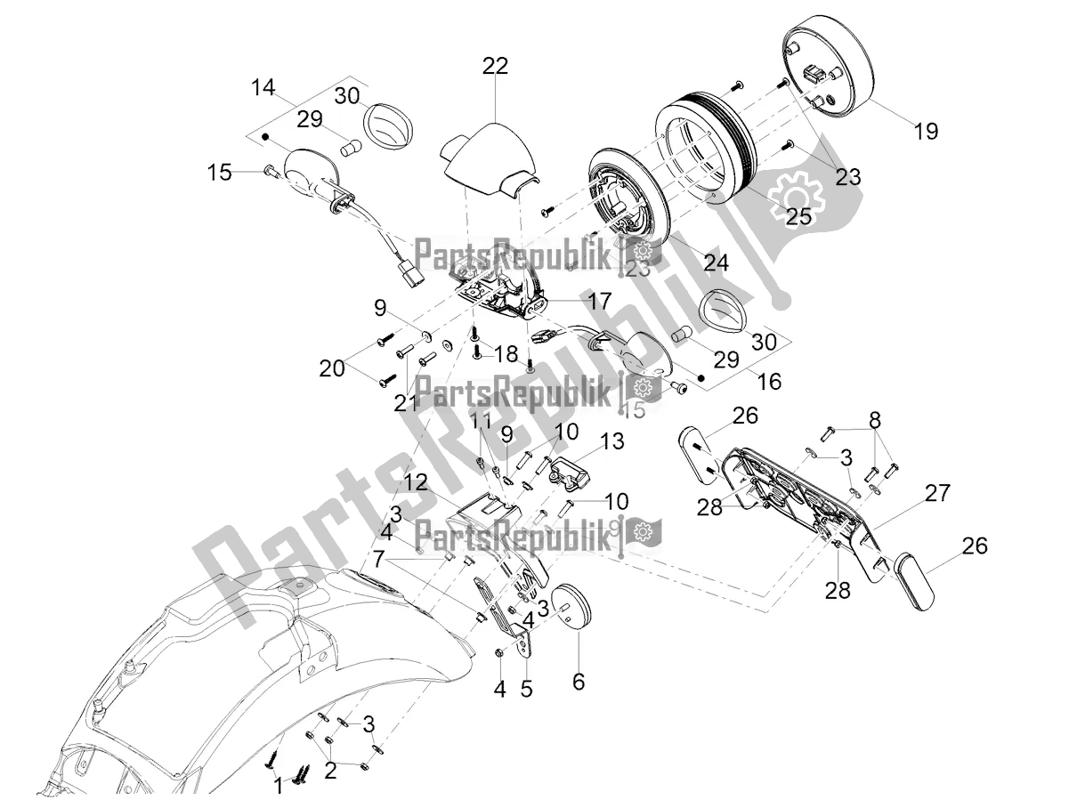 Todas las partes para Luces Traseras de Moto-Guzzi V7 Special 850 USA 2021