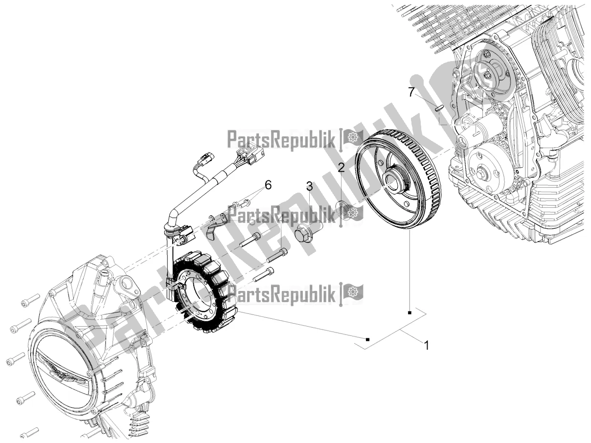 Alle onderdelen voor de Cdi Magneto Montage / Ontstekingsunit van de Moto-Guzzi V7 Special 850 USA 2022