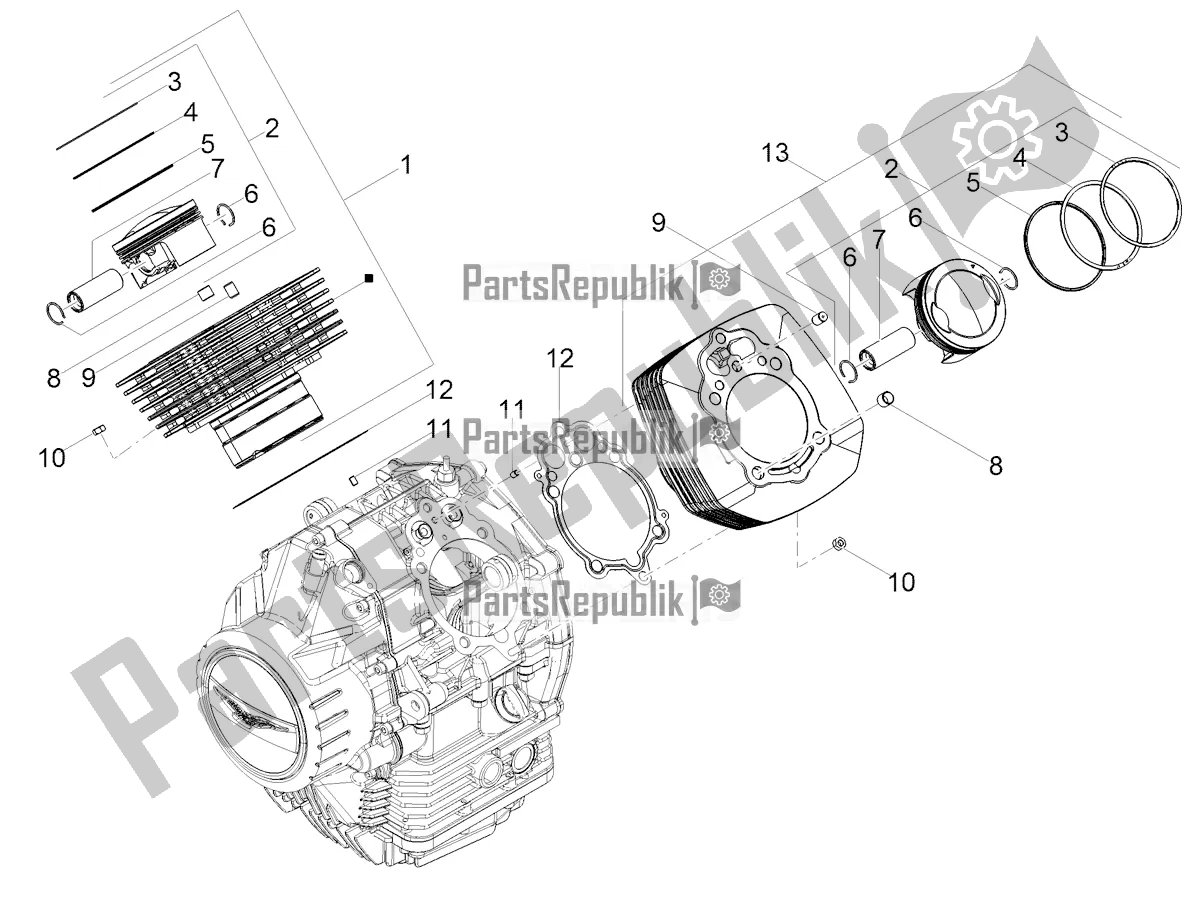 Tutte le parti per il Cilindro - Pistone del Moto-Guzzi V7 Special 850 USA 2022