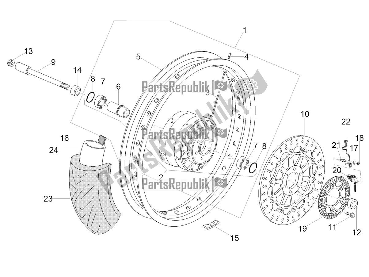 Tutte le parti per il Ruota Anteriore del Moto-Guzzi V7 Special 850 USA 2022