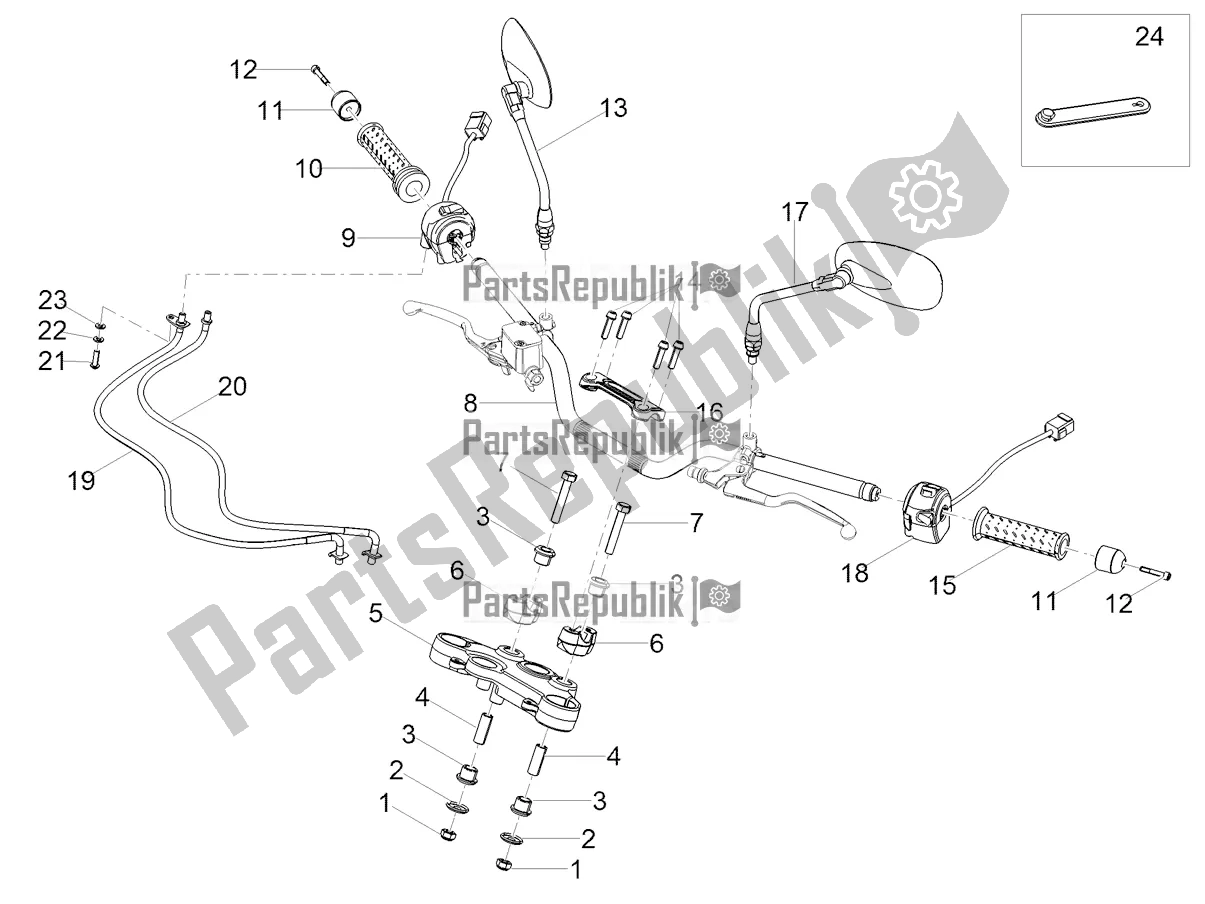 Tutte le parti per il Manubrio - Comandi del Moto-Guzzi V7 Special 850 USA 2022