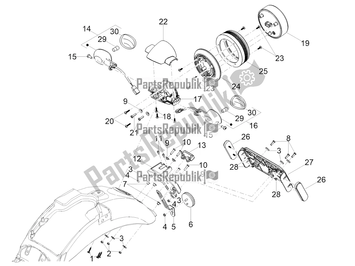 Alle onderdelen voor de Achterlichten van de Moto-Guzzi V7 Special 850 USA 2022
