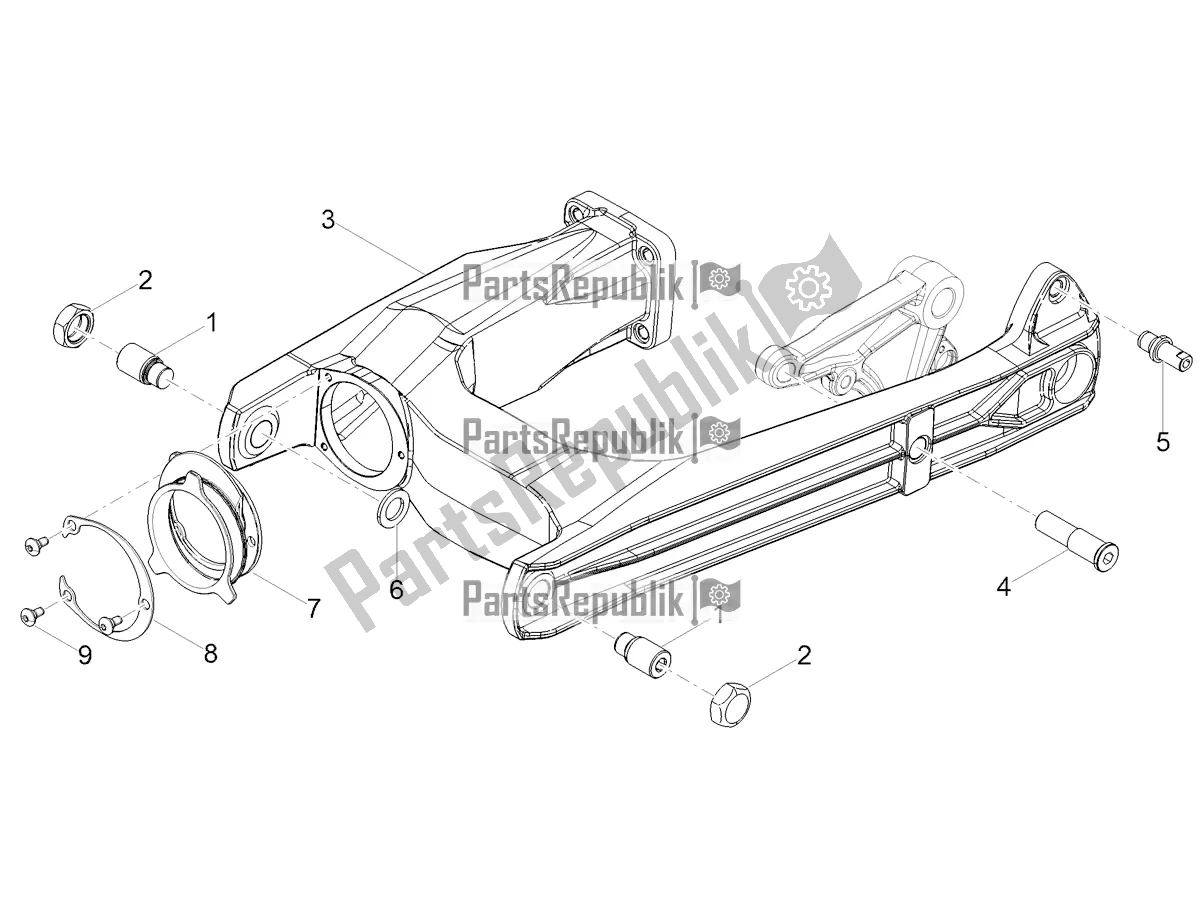 Toutes les pièces pour le Bras Oscillant du Moto-Guzzi V7 Special 850 USA 2022