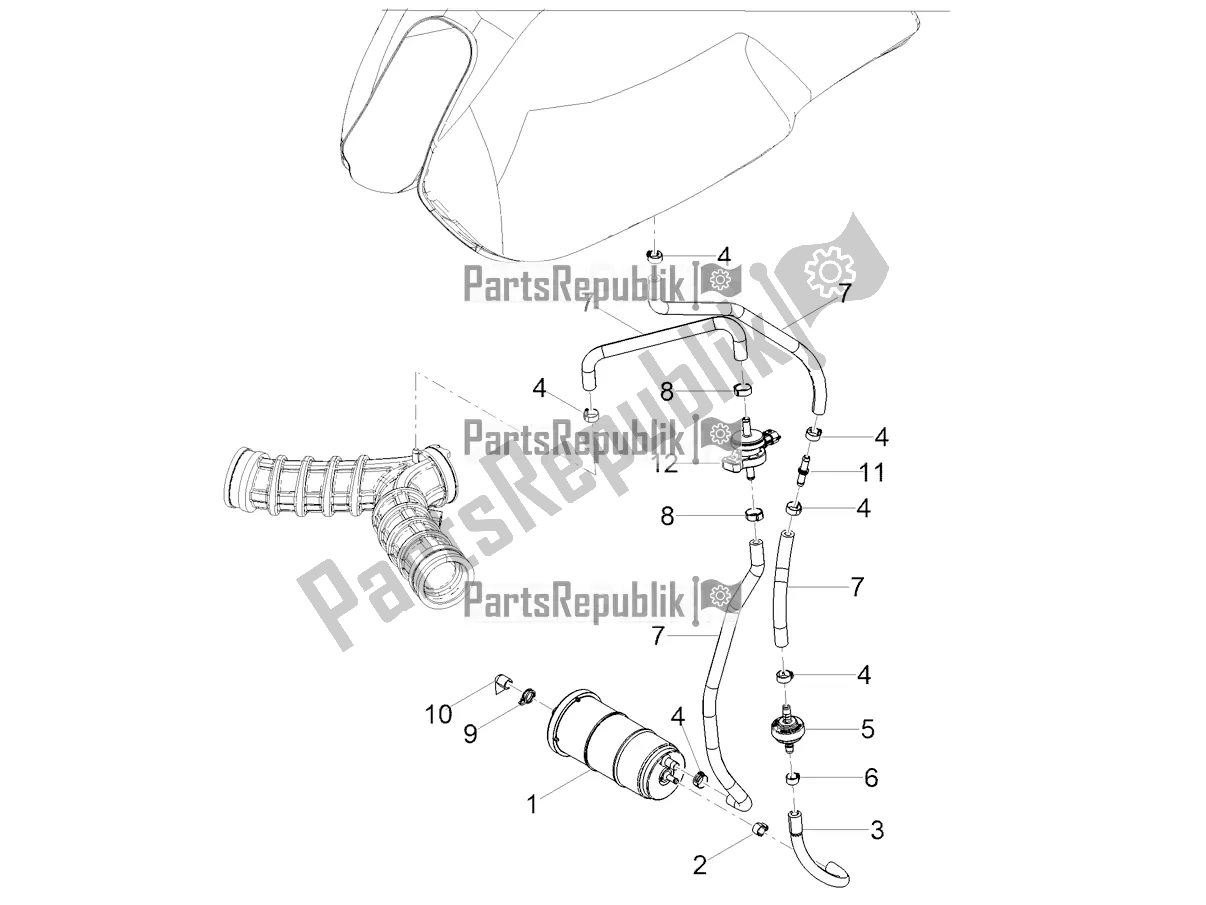 Todas as partes de Sistema De Recuperação De Vapor De Combustível do Moto-Guzzi V7 Stone 850 2021