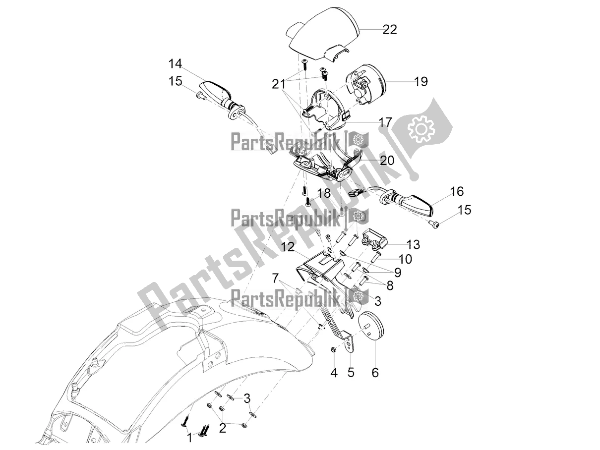 All parts for the Rear Lights of the Moto-Guzzi V7 Stone 850 2021