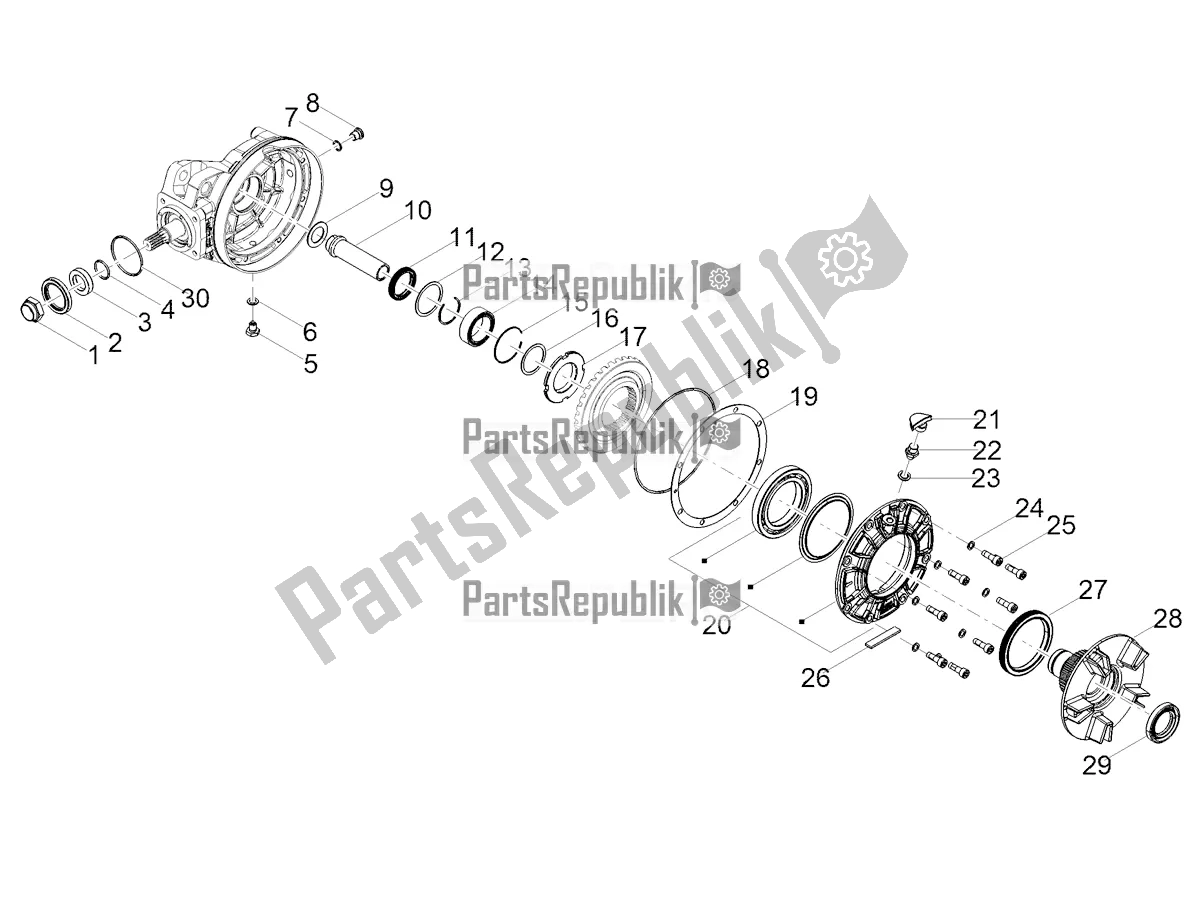 Toutes les pièces pour le Transmission Arrière / Composants du Moto-Guzzi V7 Stone 850 2021