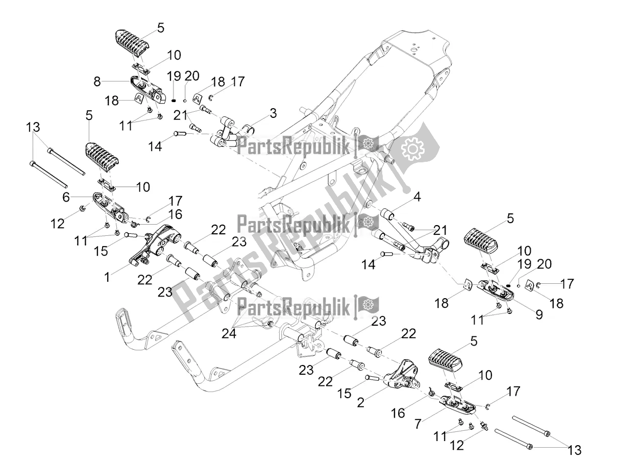 Tutte le parti per il Poggiapiedi del Moto-Guzzi V7 Stone 850 2022