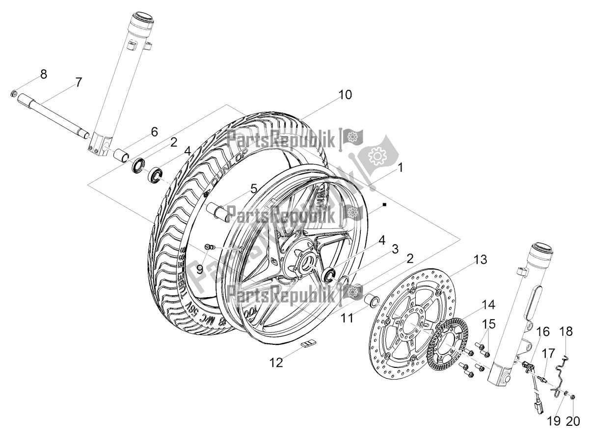 Tutte le parti per il Ruota Anteriore del Moto-Guzzi V7 Stone 850 2022