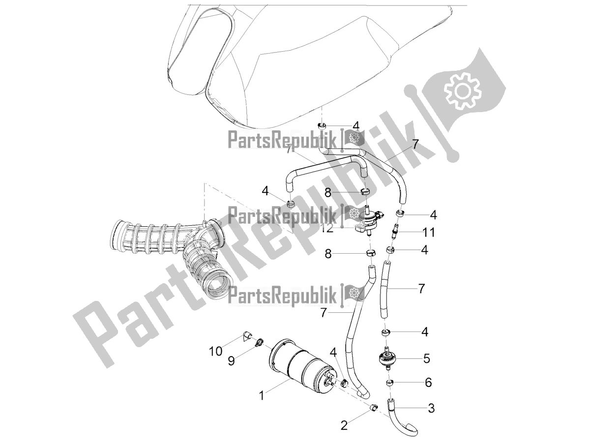 Todas las partes para Sistema De Recuperación De Vapor De Combustible de Moto-Guzzi V7 Stone 850 2022