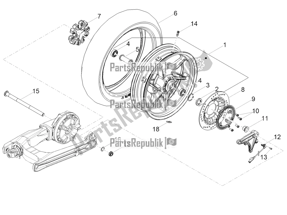 Tutte le parti per il Ruota Posteriore del Moto-Guzzi V7 Stone 850 2022