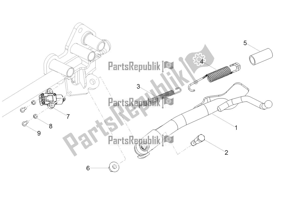 Todas las partes para Soporte Central de Moto-Guzzi V7 Stone 850 Apac 2021