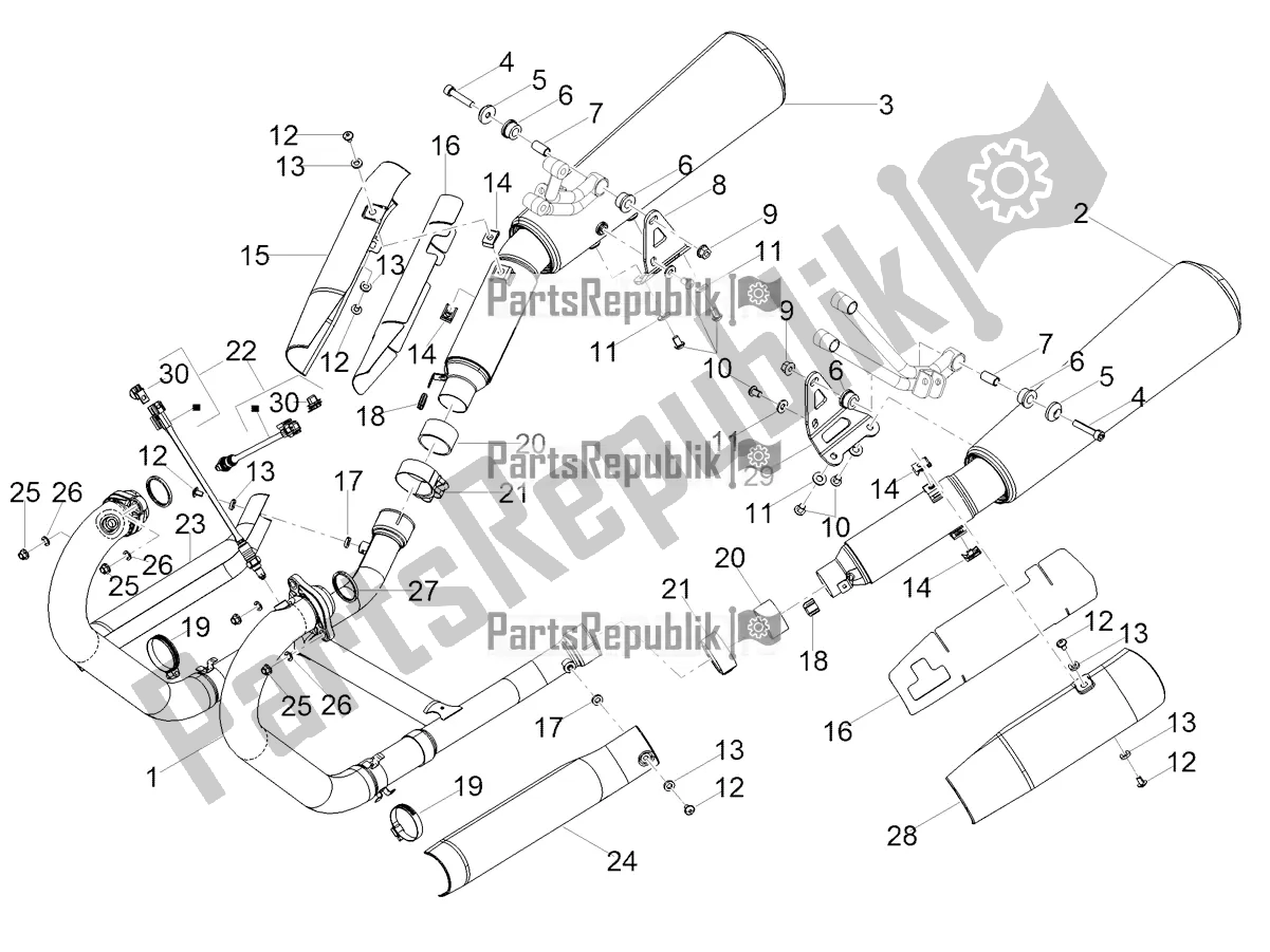 Toutes les pièces pour le Tuyau D'échappement du Moto-Guzzi V7 Stone 850 Apac 2021