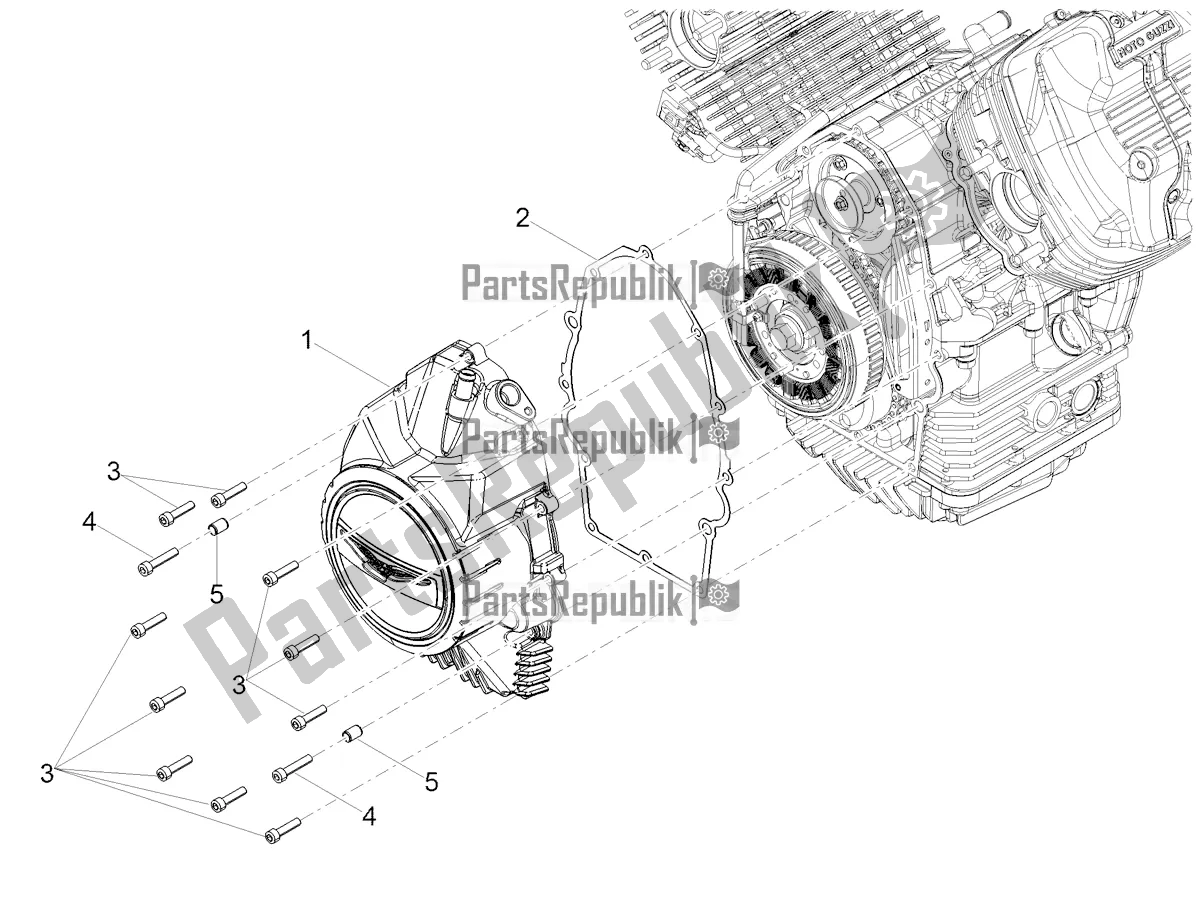 Tutte le parti per il Coperchio Del Volano del Moto-Guzzi V7 Stone 850 Apac 2021