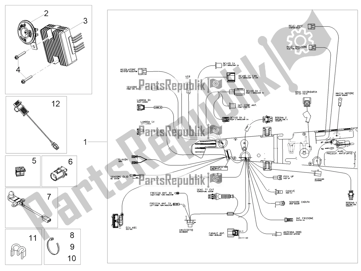 Todas as partes de Sistema Elétrico Frontal do Moto-Guzzi V7 Stone 850 Apac 2021