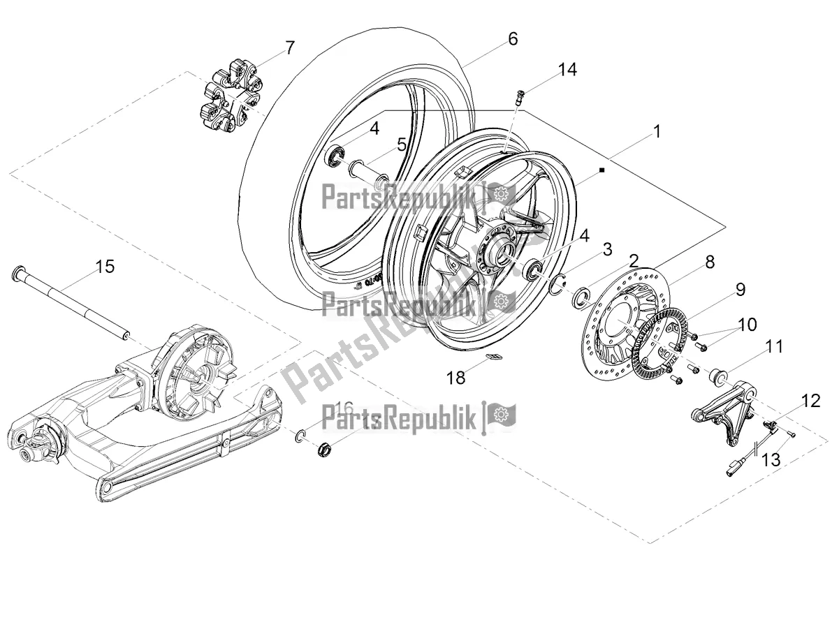 Tutte le parti per il Ruota Posteriore del Moto-Guzzi V7 Stone 850 Apac 2021