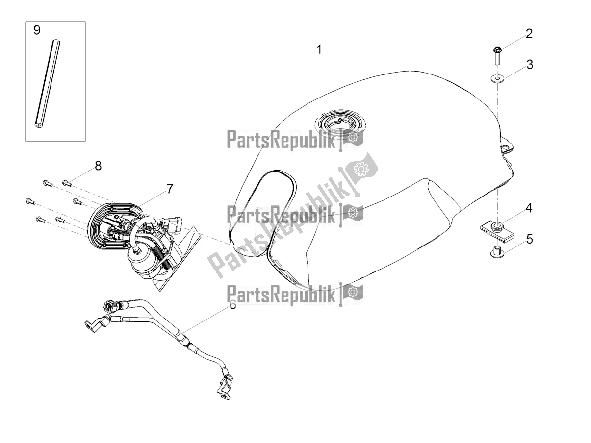 Alle onderdelen voor de Benzinetank van de Moto-Guzzi V7 Stone 850 Apac 2022