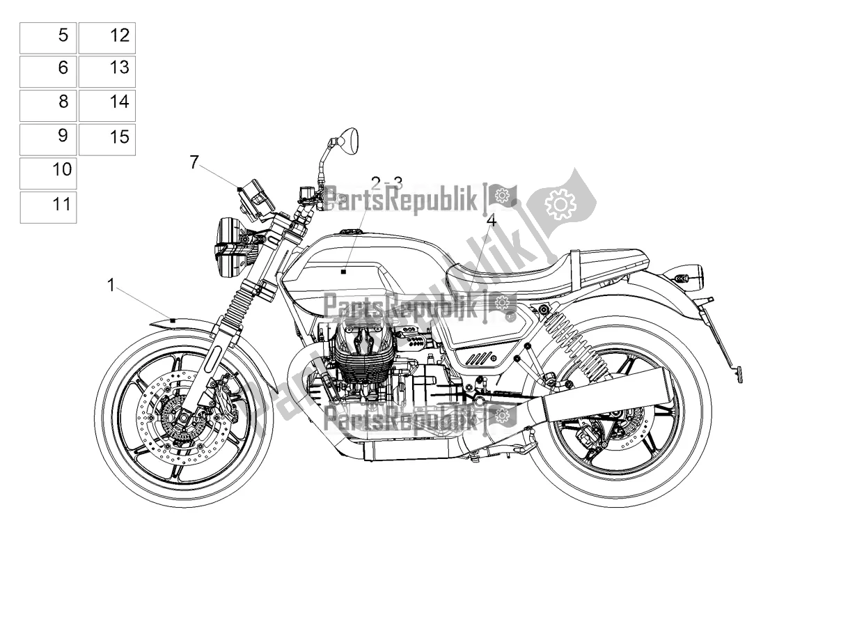 Toutes les pièces pour le Décalque du Moto-Guzzi V7 Stone 850 USA 2021