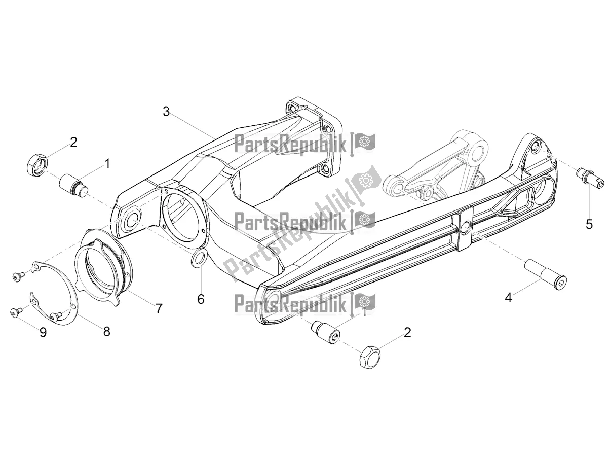 Toutes les pièces pour le Bras Oscillant du Moto-Guzzi V7 Stone 850 USA 2021