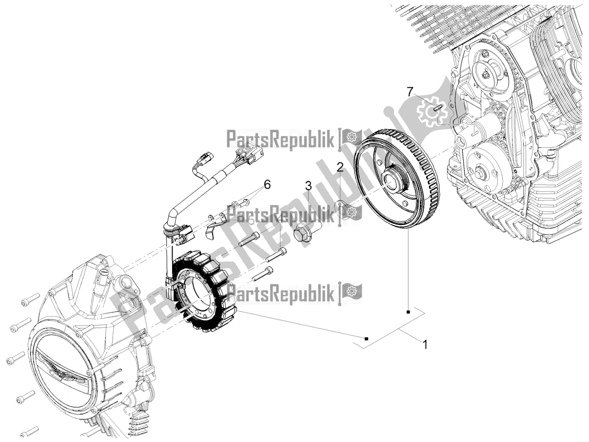 Toutes les pièces pour le Unité Magnéto Assy / Allumage Cdi du Moto-Guzzi V7 Stone 850 USA 2022