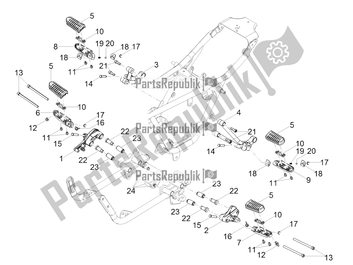 Toutes les pièces pour le Repose-pieds du Moto-Guzzi V7 Stone 850 USA 2022