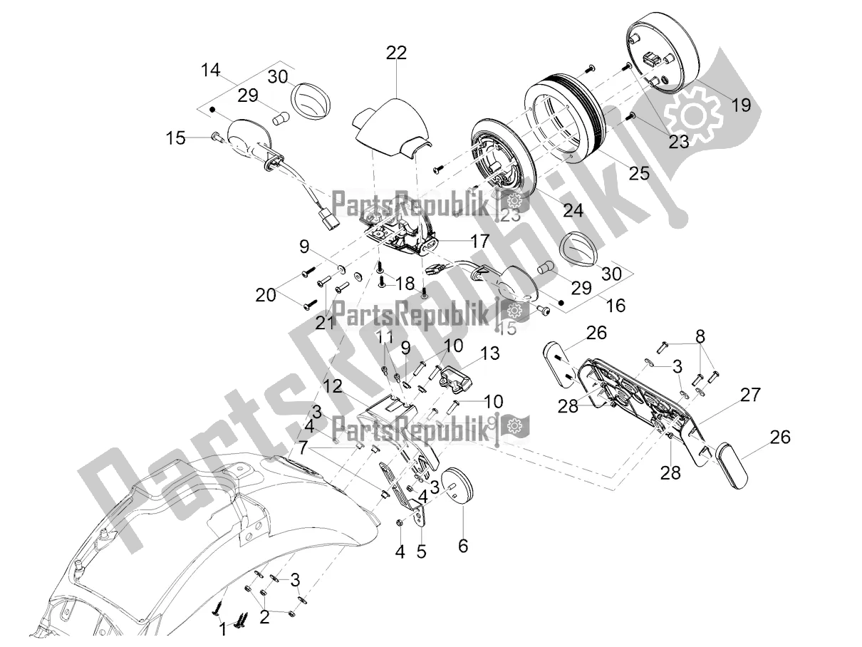 Todas las partes para Luces Traseras de Moto-Guzzi V7 Stone 850 USA 2022