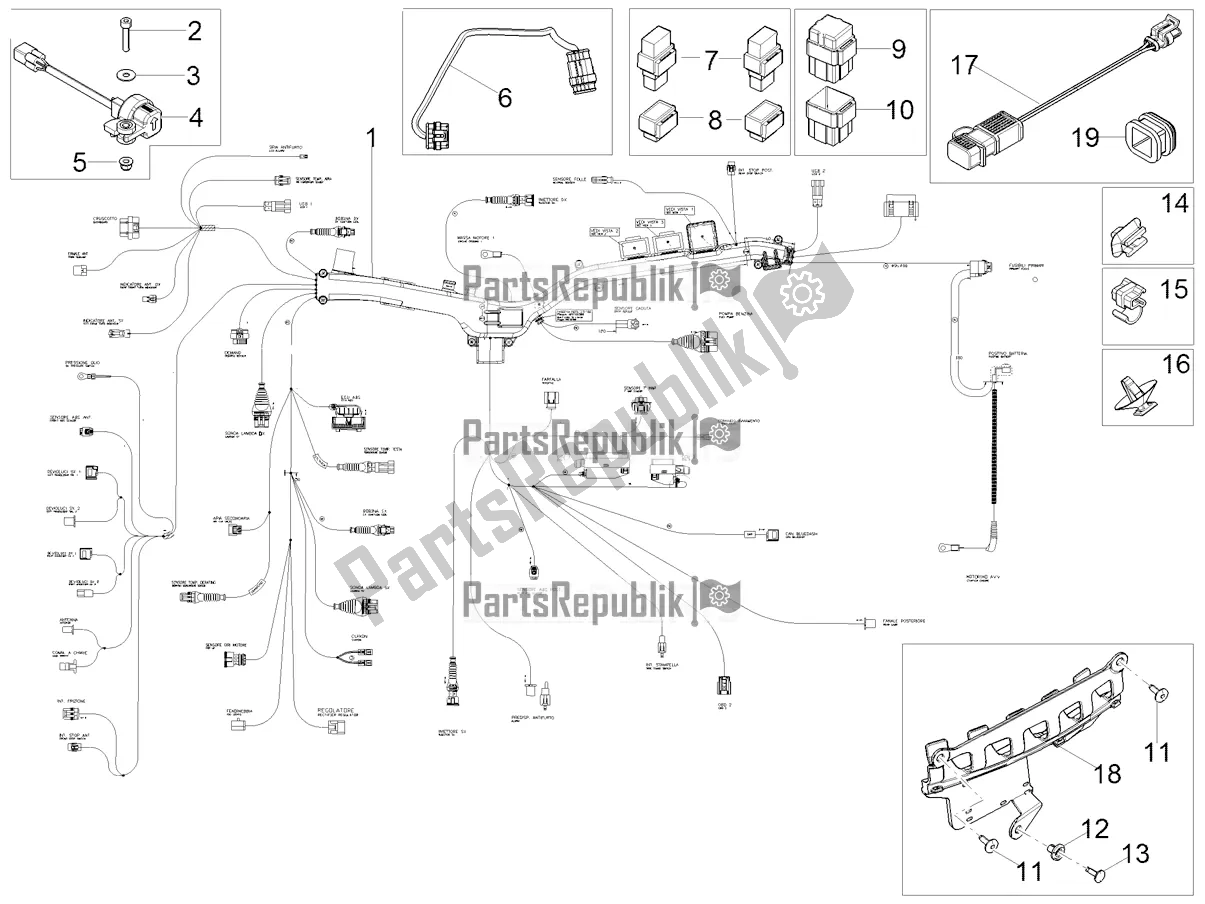 All parts for the Central Electrical System of the Moto-Guzzi V 85 TT 850 2020