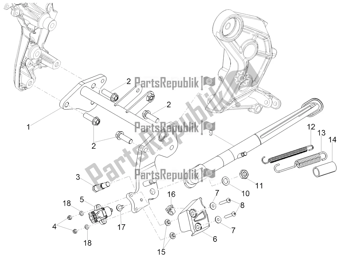 Todas las partes para Soporte Central de Moto-Guzzi V 85 TT 850 2020