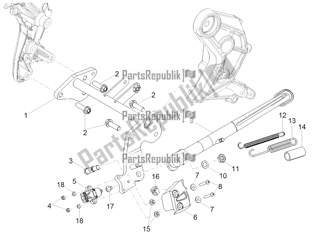 Toutes les pièces pour le Béquille Centrale du Moto-Guzzi V 85 TT 850 2020