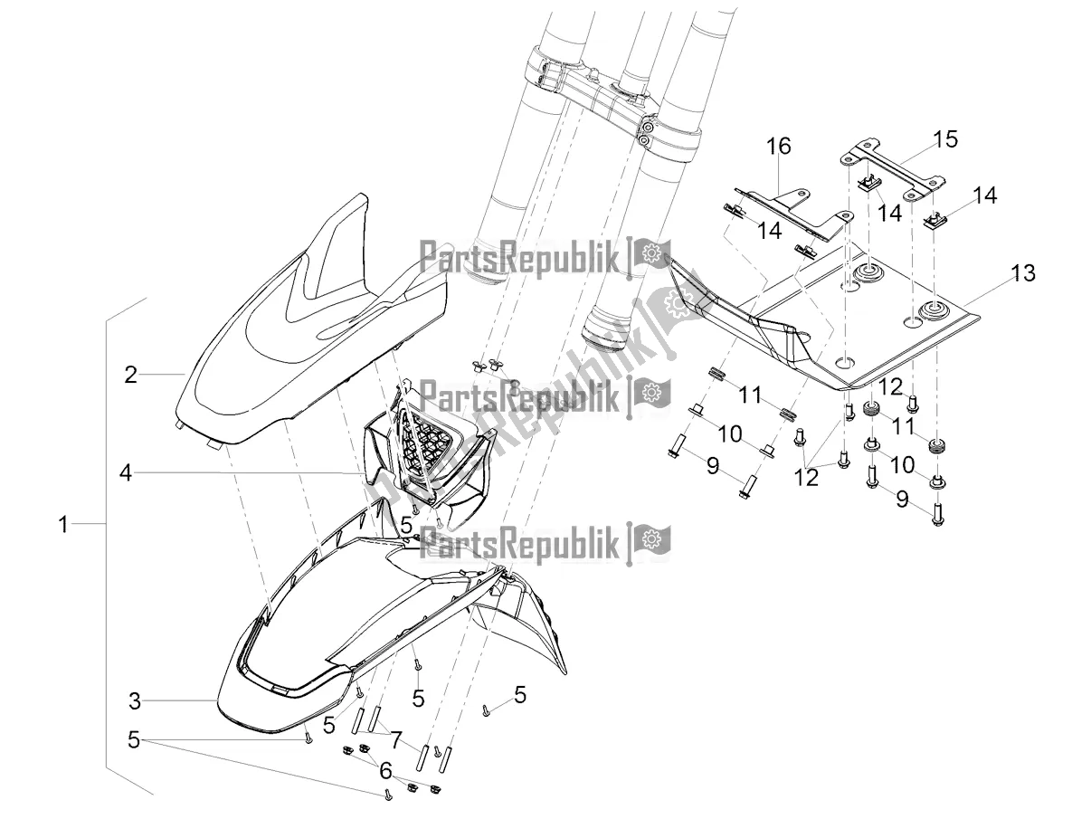 Toutes les pièces pour le Montant-garde-boue Avant du Moto-Guzzi V 85 TT 850 2020