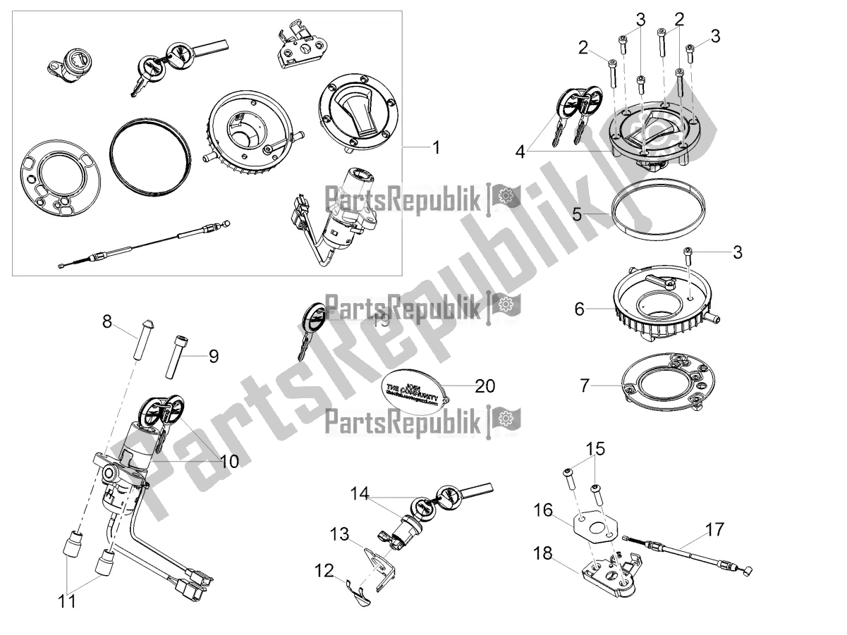 Todas las partes para Cerraduras de Moto-Guzzi V 85 TT 850 2020