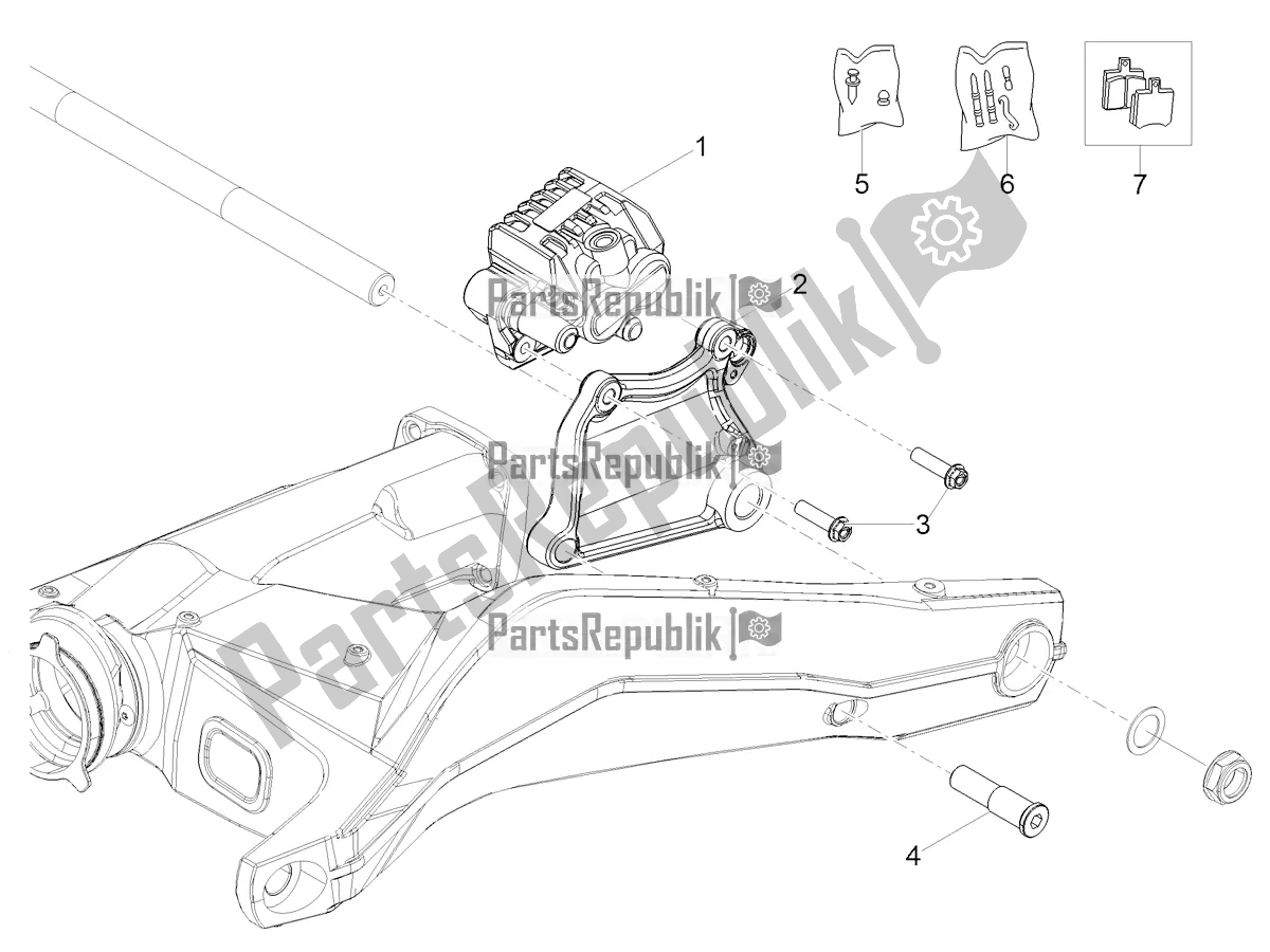 Toutes les pièces pour le étrier De Frein Arrière du Moto-Guzzi V 85 TT 850 2020