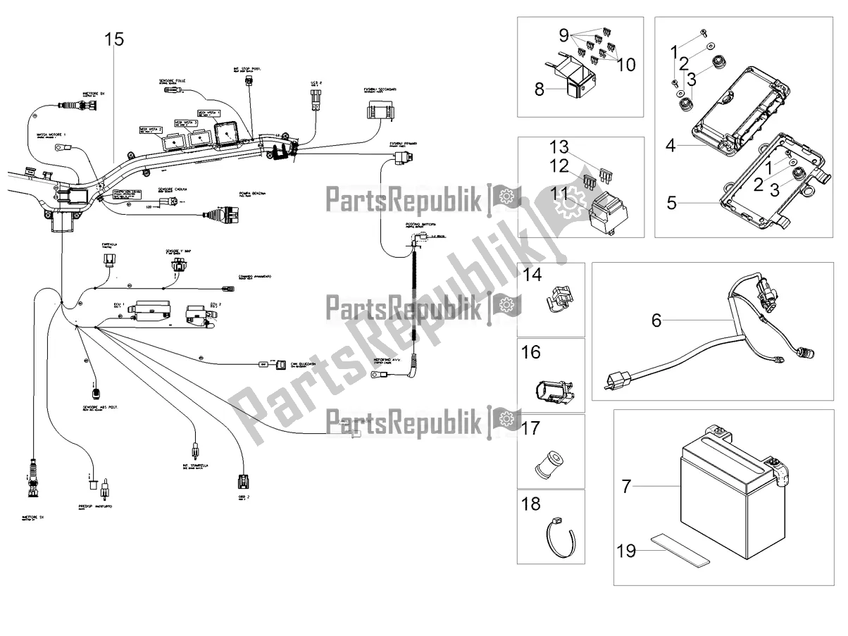 Todas las partes para Sistema Eléctrico Trasero de Moto-Guzzi V 85 TT 850 2020