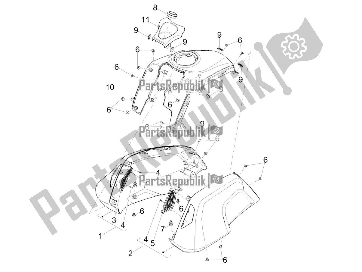 Todas las partes para Tapa Del Tanque de Moto-Guzzi V 85 TT 850 2020