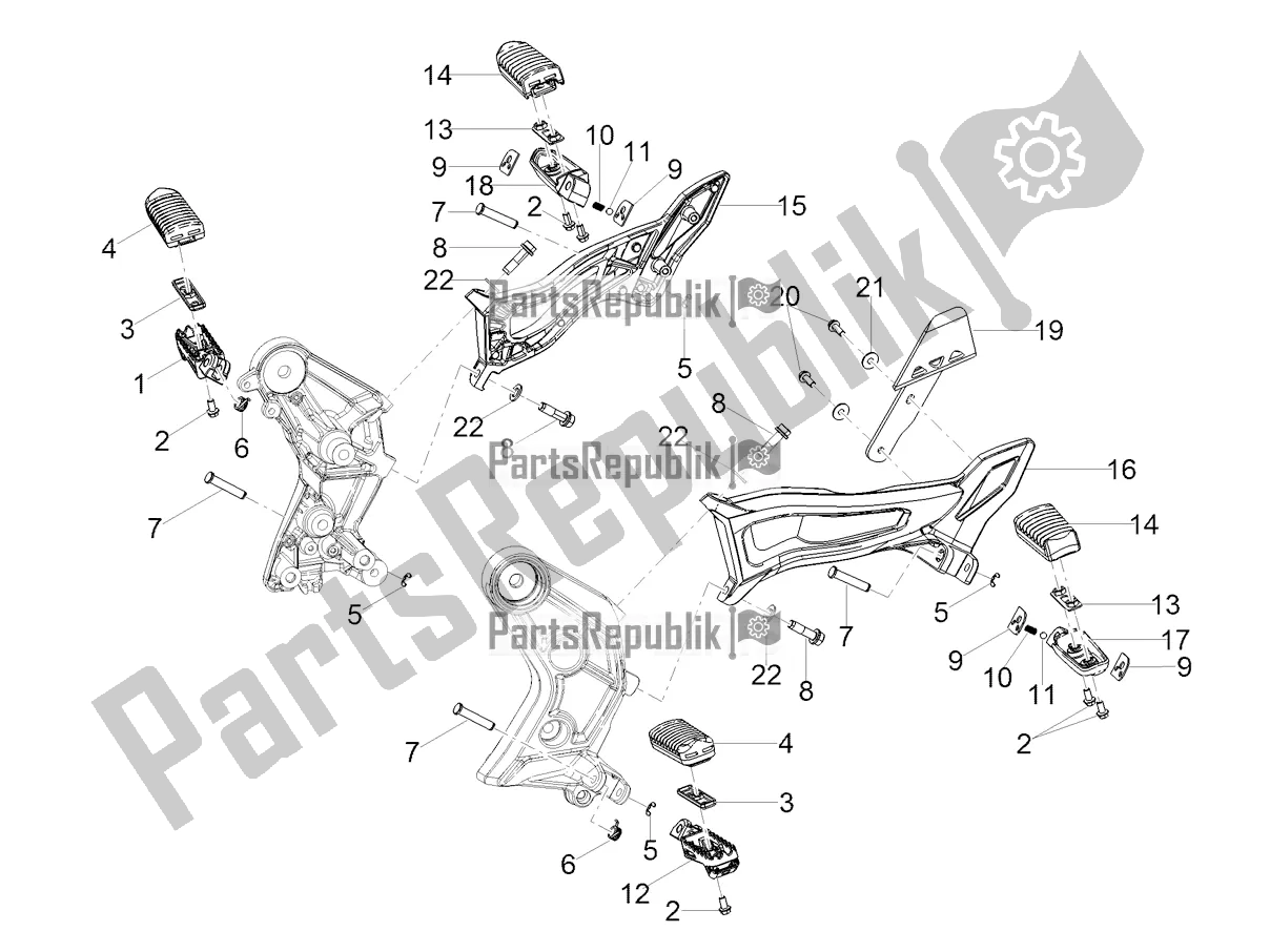 All parts for the Foot Rests of the Moto-Guzzi V 85 TT 850 2021