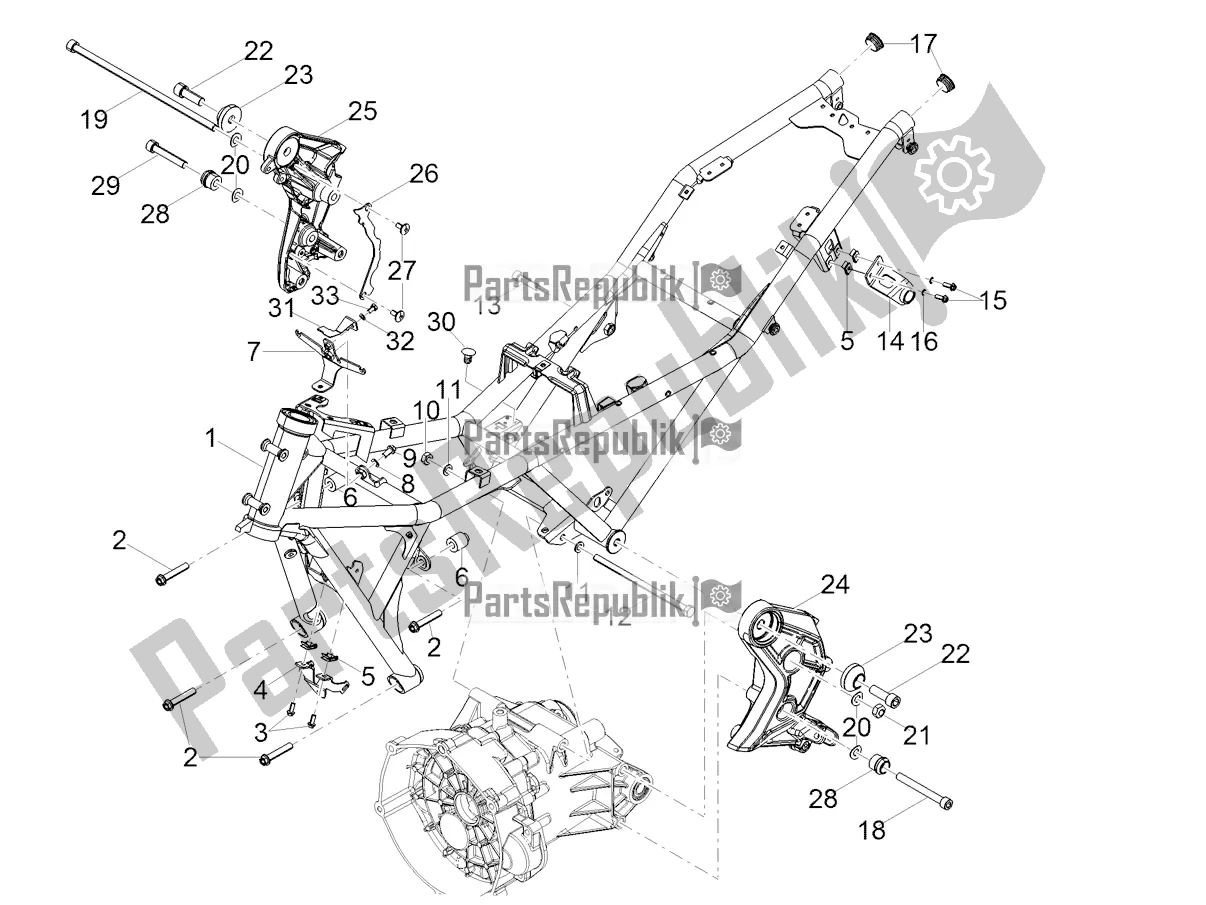 Tutte le parti per il Telaio del Moto-Guzzi V 85 TT 850 2021