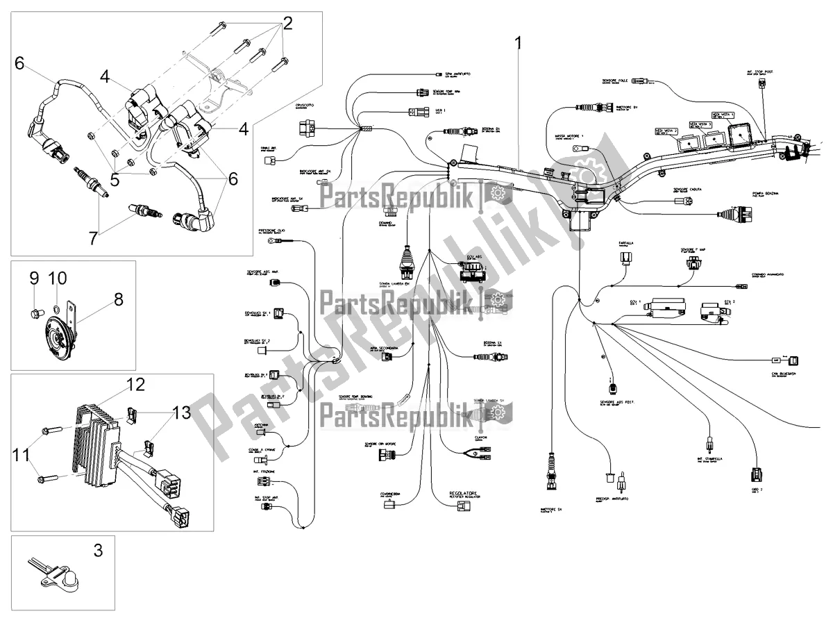 Todas las partes para Sistema Eléctrico Frontal de Moto-Guzzi V 85 TT 850 2021