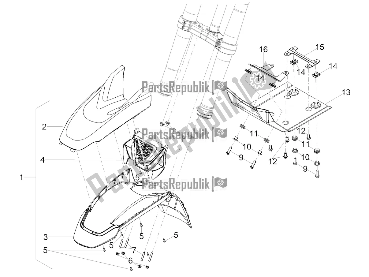 Toutes les pièces pour le Montant-garde-boue Avant du Moto-Guzzi V 85 TT 850 2021