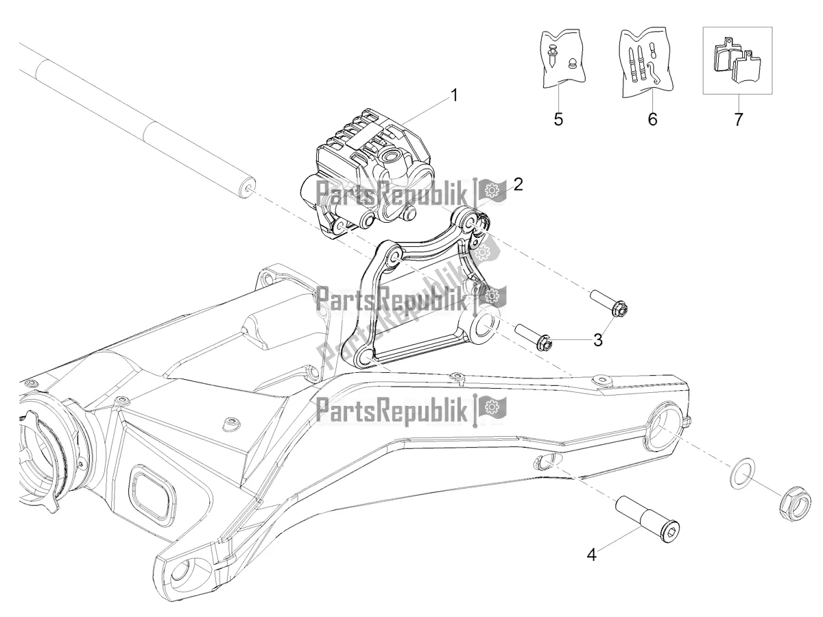 Toutes les pièces pour le étrier De Frein Arrière du Moto-Guzzi V 85 TT 850 2021