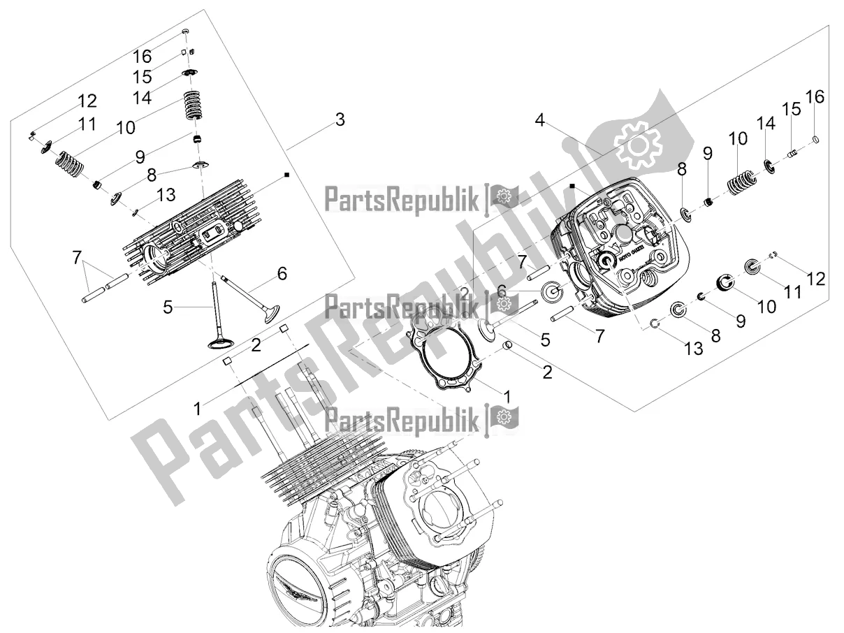 Wszystkie części do G? Owica Cylindra - Zawory Moto-Guzzi V 85 TT 850 2022