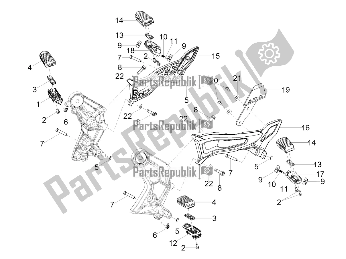 All parts for the Foot Rests of the Moto-Guzzi V 85 TT 850 2022