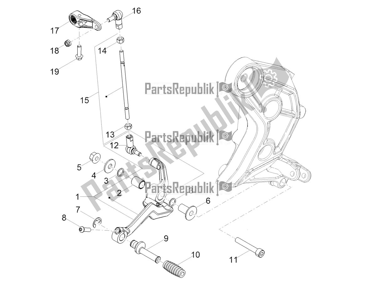 All parts for the Gear Lever of the Moto-Guzzi V 85 TT 850 2022