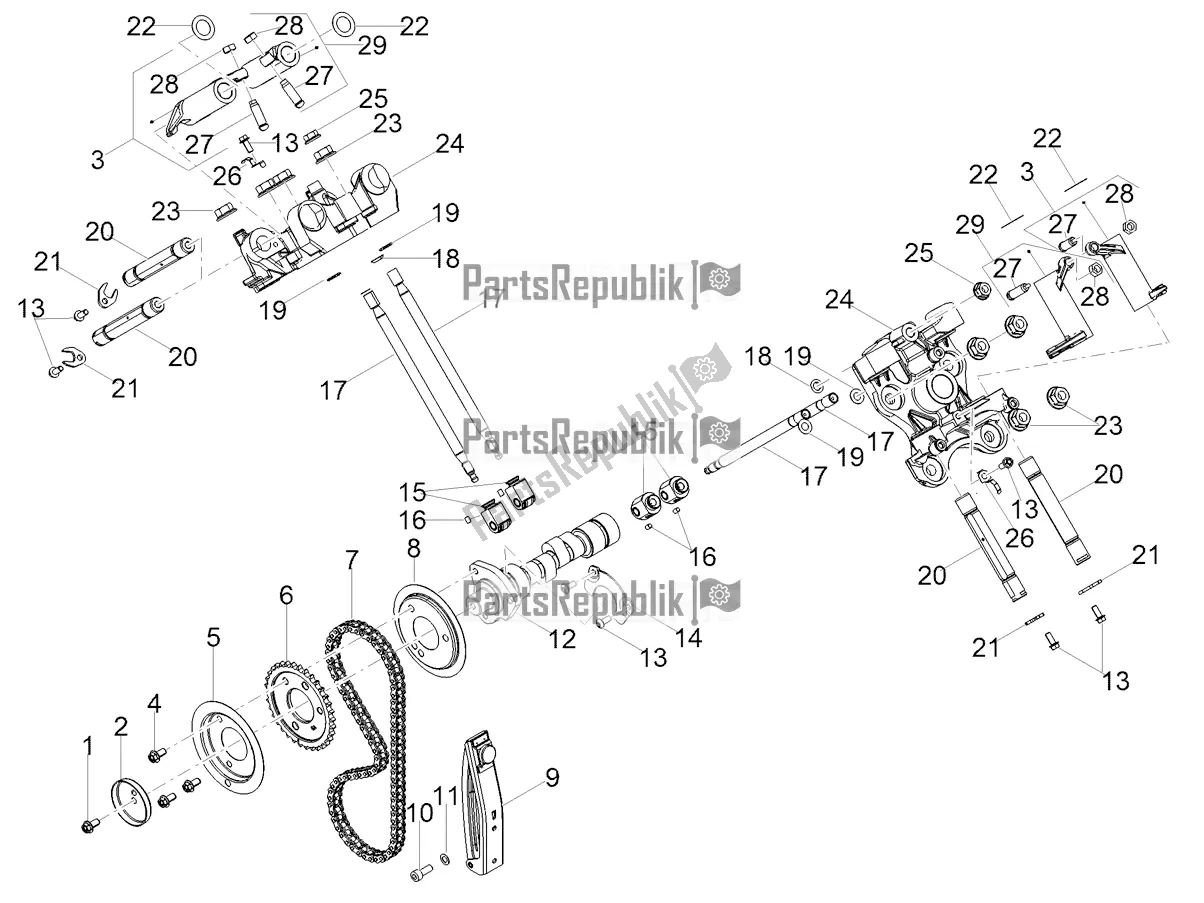 Alle onderdelen voor de Timing Systeem van de Moto-Guzzi V 85 TT 850 2022
