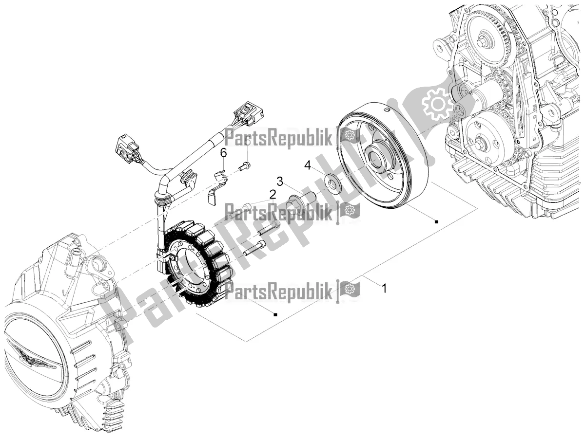 Alle onderdelen voor de Cdi Magneto Montage / Ontstekingsunit van de Moto-Guzzi V 85 TT Apac 850 2019