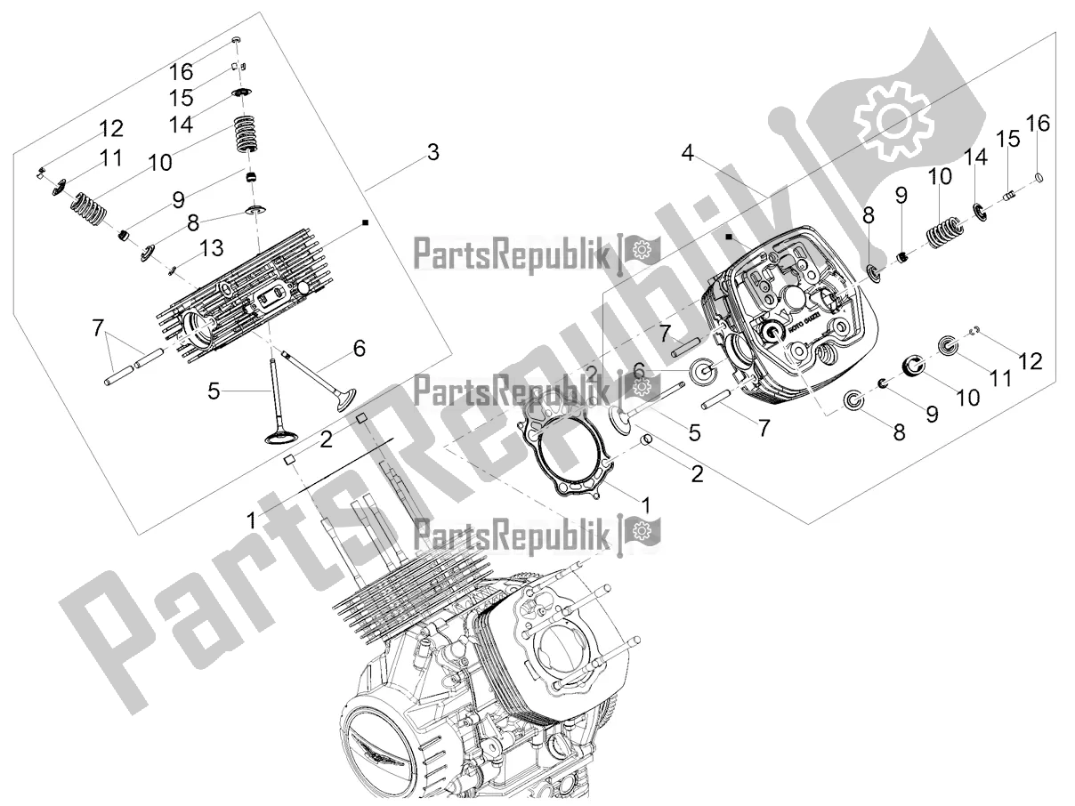 Todas las partes para Culata - Válvulas de Moto-Guzzi V 85 TT Apac 850 2019