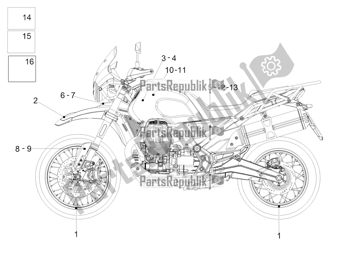 Todas las partes para Etiqueta de Moto-Guzzi V 85 TT Apac 850 2019