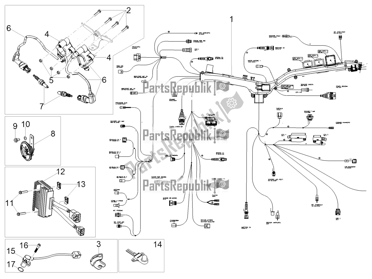 Todas las partes para Sistema Eléctrico Frontal de Moto-Guzzi V 85 TT Apac 850 2019