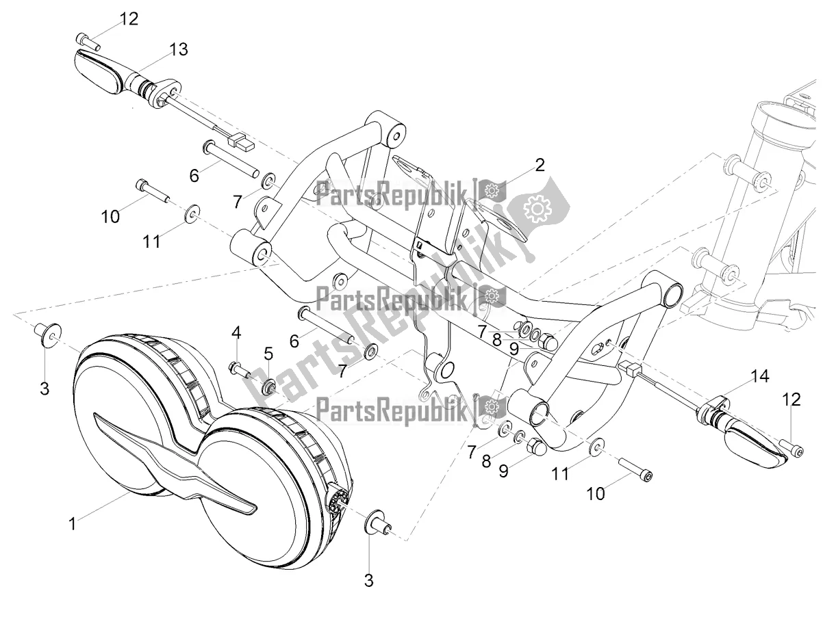 Todas as partes de Luzes Dianteiras do Moto-Guzzi V 85 TT Apac 850 2019