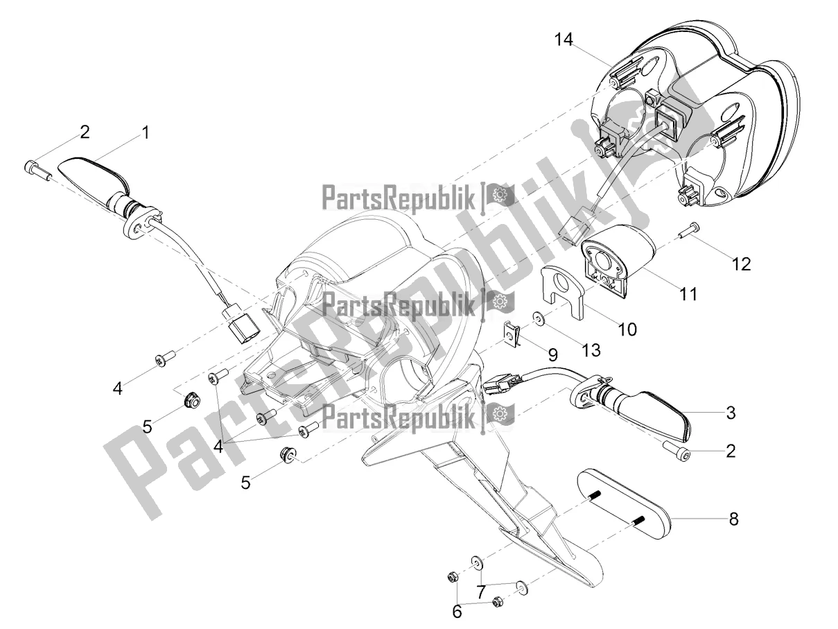 Alle onderdelen voor de Achterlichten van de Moto-Guzzi V 85 TT Apac 850 2019